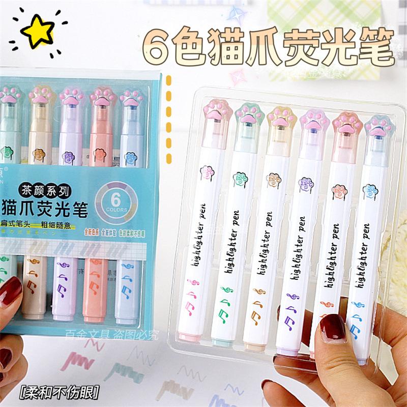 

[randomstuff] Pena Stabilo Highlighter Kucing Miao Aesthetic Soft Color Warna Lembut Berkualitas 2 in 1 Sketch Marker Pen Art Painting Spidol Pastel Cat Warna Ringan Stationary Kit