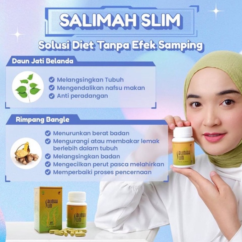 Pelangsing Herbal Alami SALIMAH SLIM SR12 Peluntur Lemak Obat Diet Alami BPOM BLILA