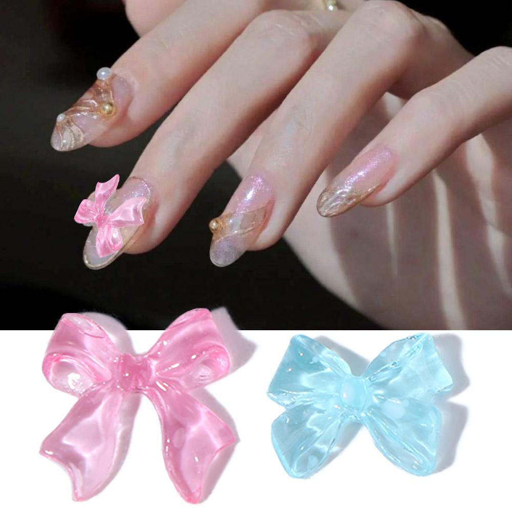 Rebuy Jelly Ikatan Simpul Pesona Kuku Elegan Kuku Salon Kuku Kecantikan Hiasan Kuku Nail Rhinestones DIY Bahan Kuku 3D Nail Charms