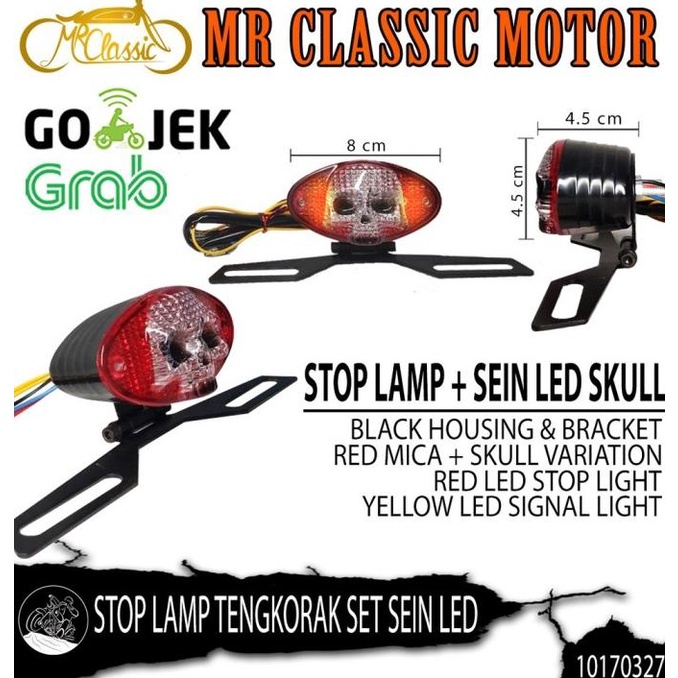 Stop Lamp Lampu Belakang Custom Variasi Tengkorak Set S SXfXCV4257
