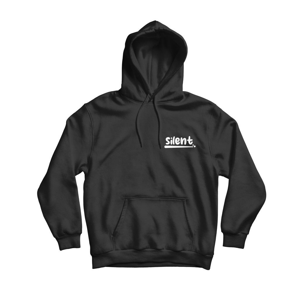 Sweaterpolos Hoodie Jumper SILENT ( Sablon ) Unisex Pria &amp; Wanita