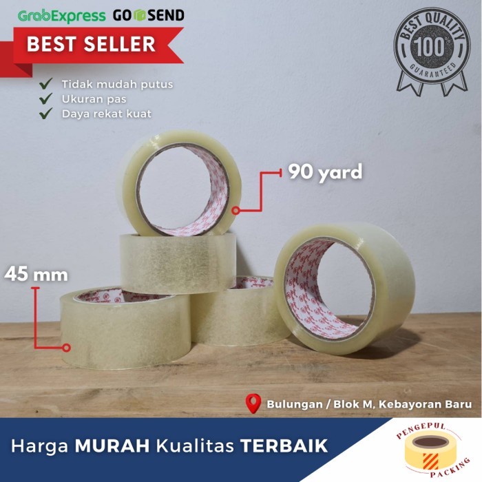 

Tape Lakban Bening 45Mm X 90 Yard 1 Dus Isi 72 Roll