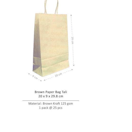 

[Digipack] Brown Paper Bag Tali 20 x 9 x 29.8 | Kantong Kertas Coklat
