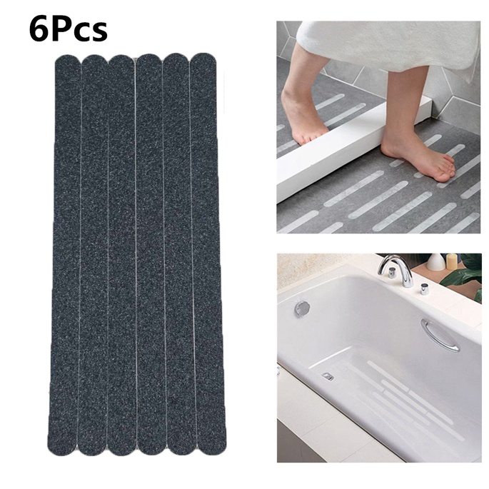 Stiker Anti Slip Lantai Kamar Mandi -Sticker  Anti licin  Shower Strips 20x380mm 6 PCS - TT-19 - Black- OMHZYLBK
