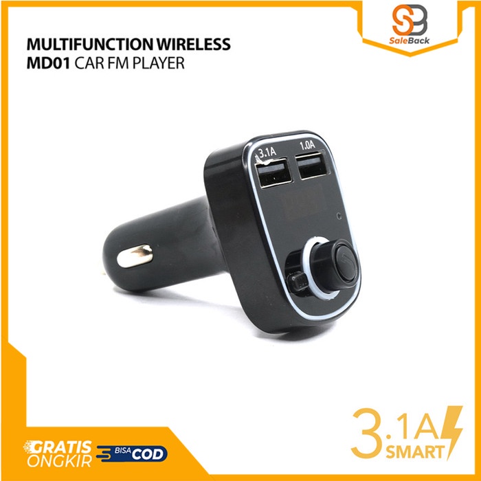 Charger Car Modulator Fm Player Multifunction Wireless 3.1A 2Usb Charger Md01