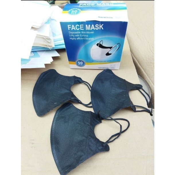 masker duckbill DB stark hitam murah isi 50pcs