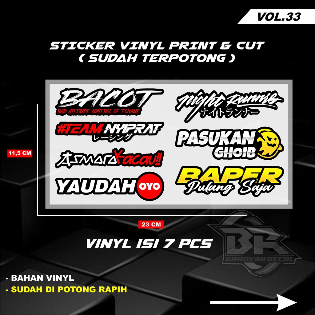 Stiker Racing Sticker Pack Print &amp; Cut Stiker Motor Setiker Variasi 30/34