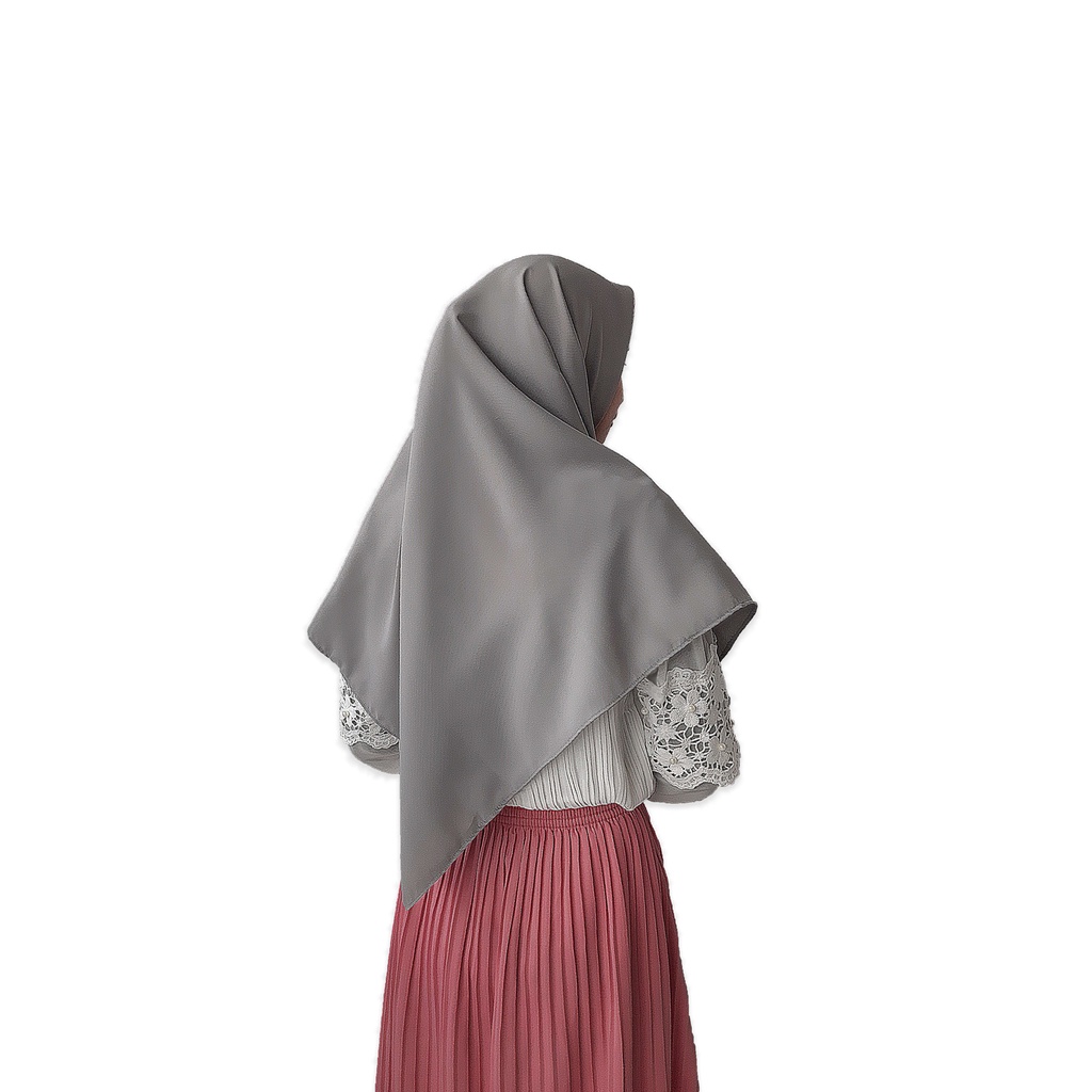 Parveen Scarf/Hijab Segiempat/Hijab Syari/ 120cm x 120 cm/ Light Grey
