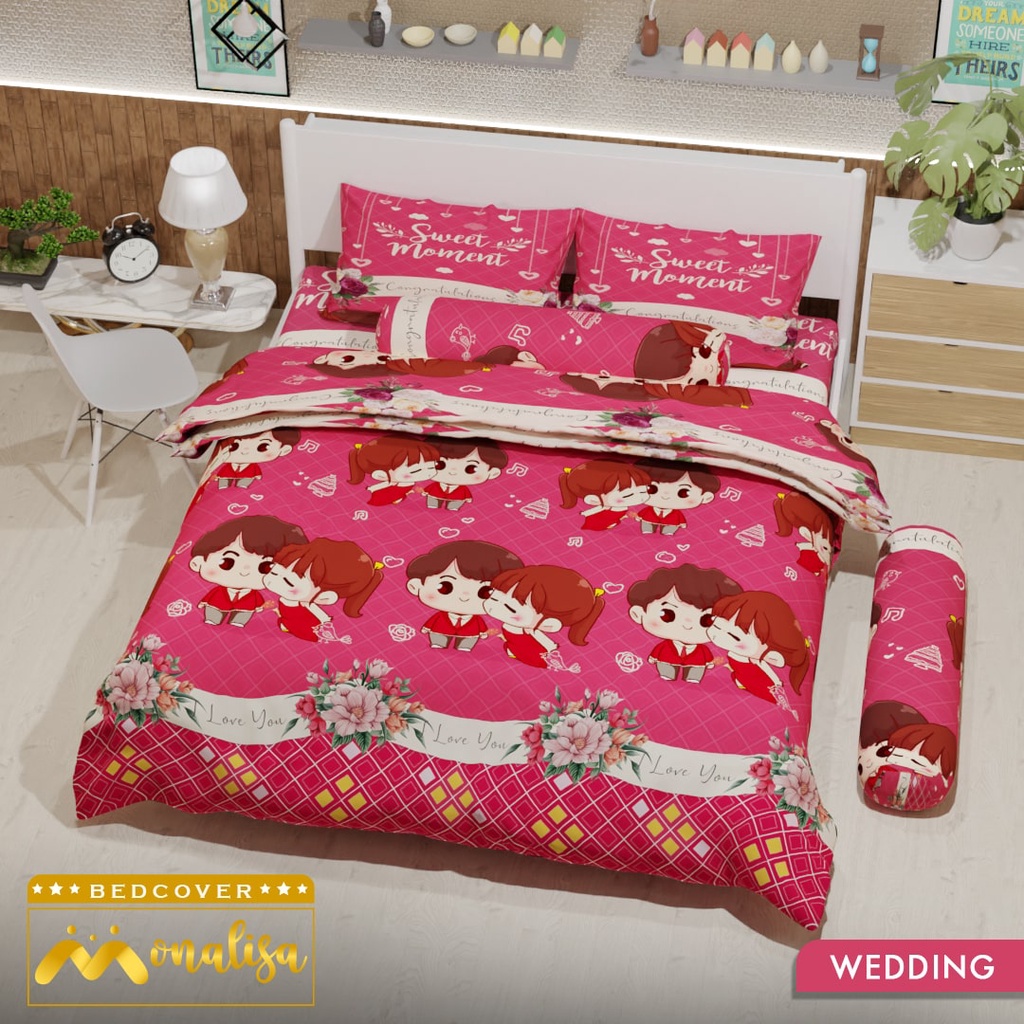 Monalisa Premium BedCover SET Sprei Uk 160/180 - Wedding