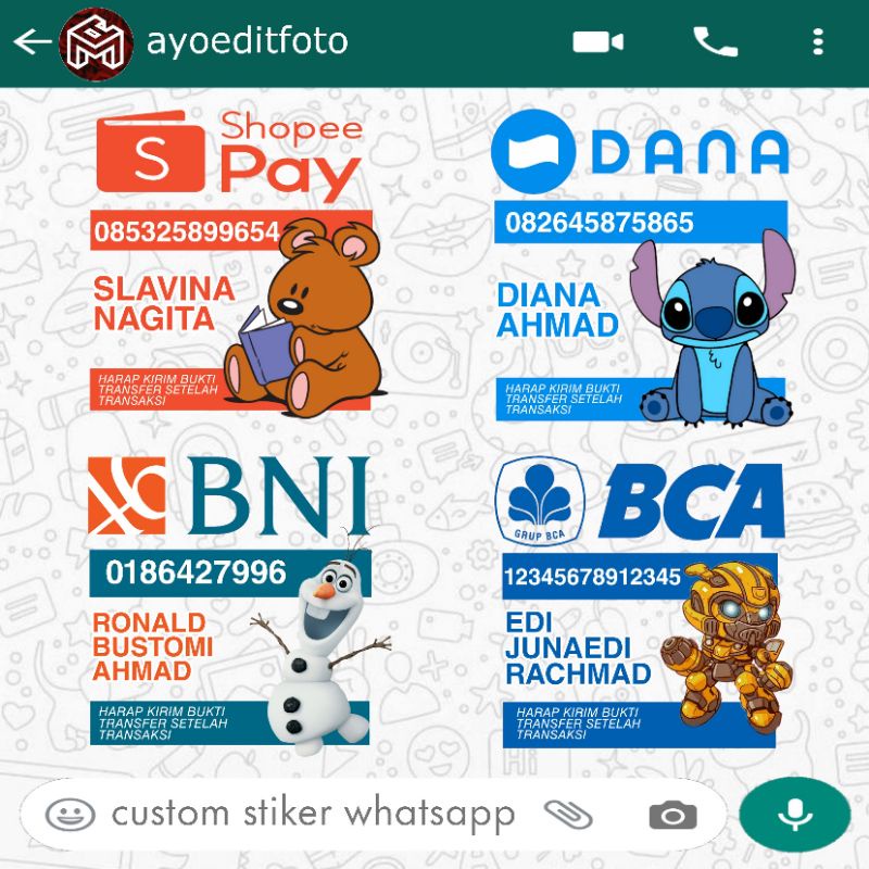 

JASA STIKER WHATSAPP/STICKER WHATSAPP CUSTOM/STIKER WHATSAP BUKAN FOLLOWER INSTAGRAM LIKE INSTAGRAM EDIT FOTO FEED INSTAGRAM AKUN TIK TOK FOLLOWER TIK TOK STIKER MOTOR STIKER CUSTOM STIKER MOBIL BANNER SPANDUK CETAK SABLON