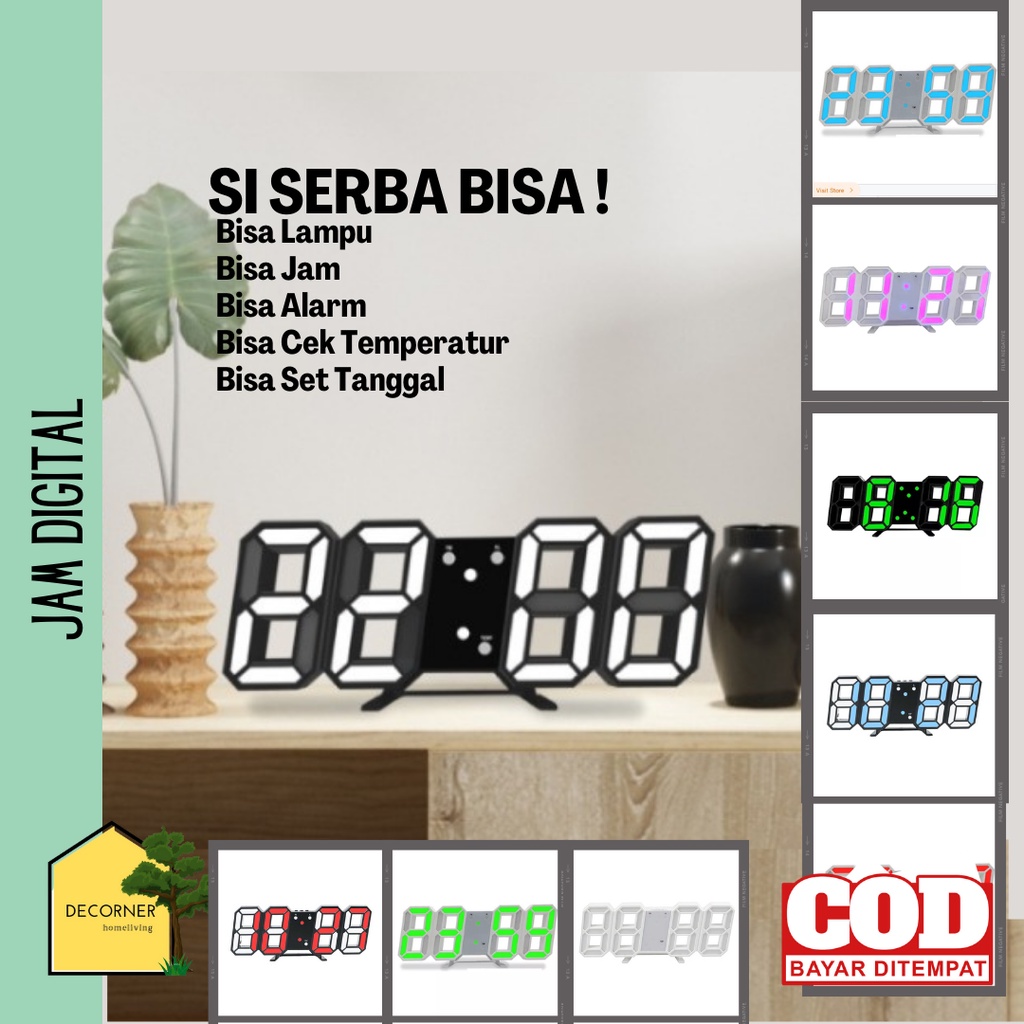 Taffware Smart Jam Digital LED Alarm Meja dan Dinding Dengan Alarm USB Baterai