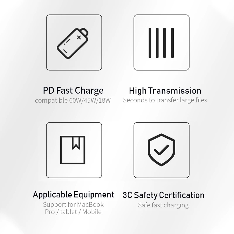 Kabel Data / Fast Charging Tipe c Kepala Ganda 5A 80w