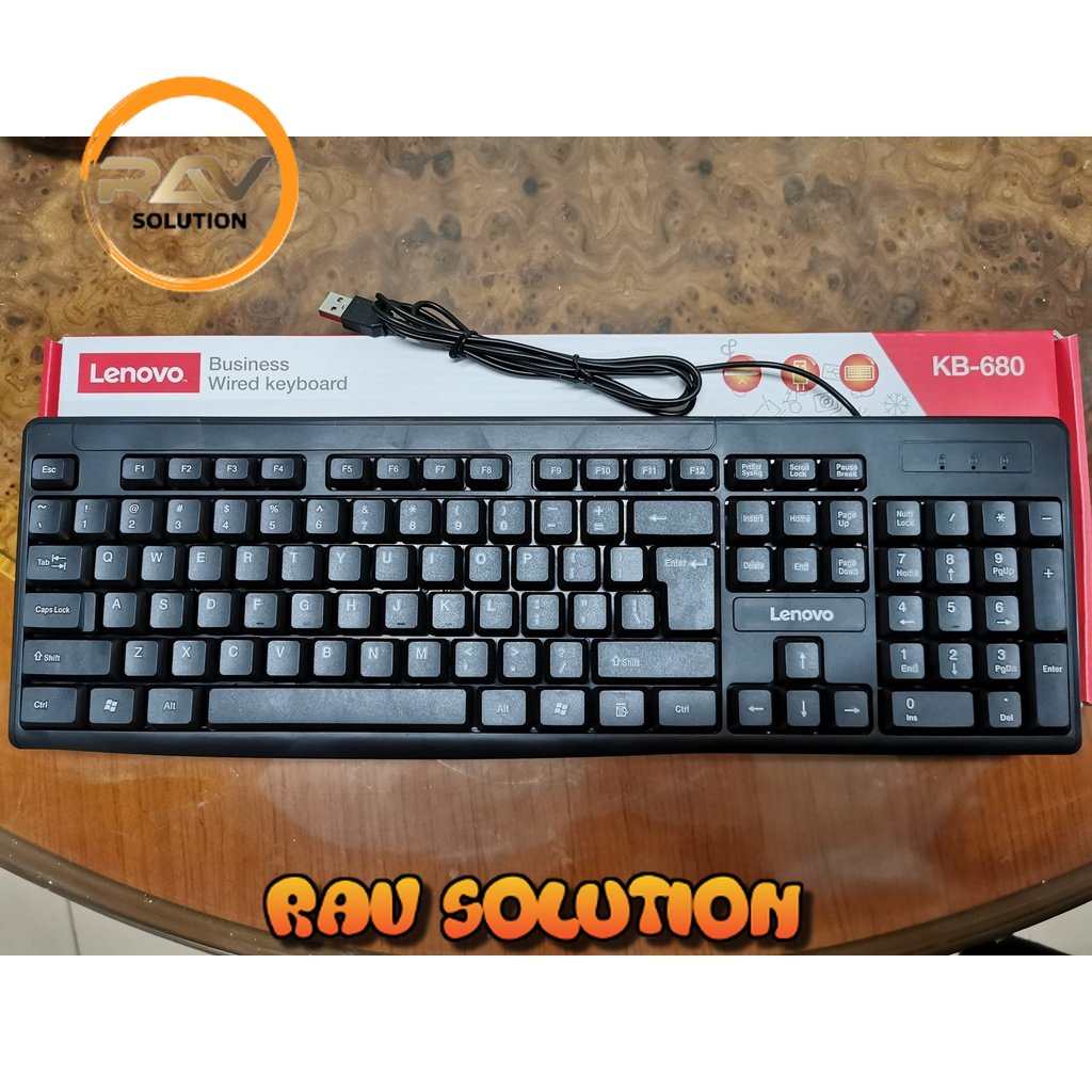 Keyboard gaming mechanical original kable usb Lenovo-KB-680-hitam/gaming keyboard/keyboard mchanical  - RAV SOLUTION