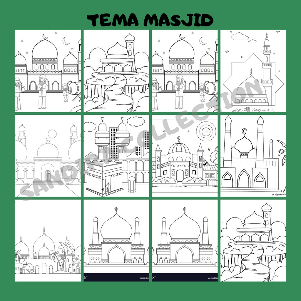 SANDIRA - LEMBAR/GAMBAR MEWARNAI ANAK SERIES MASJID