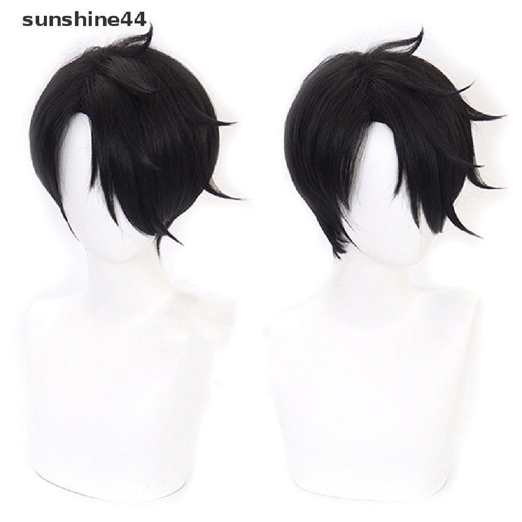 Sunshine Wig / Rambut Palsu Anime Yakusoku no Neverland The Promised Neverland Ray Pendek Warna Hitam Untuk Cosplay