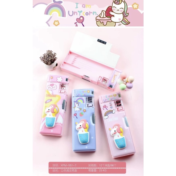 

pencil case magnet squishy motif unicorn cup satuan RATU.SHOP25