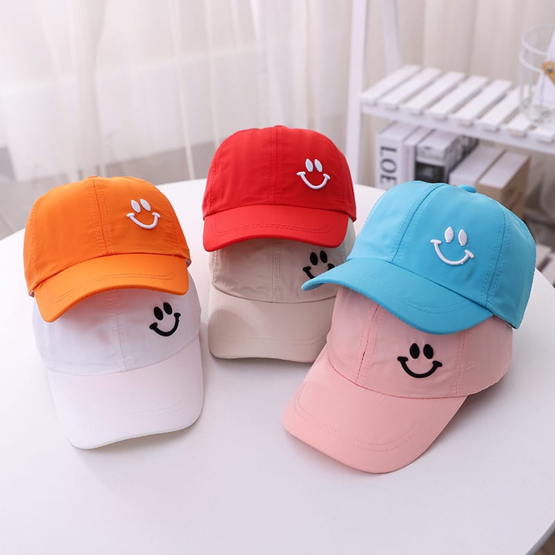 Topi Baseball Bordir Korea Pria Wanita Model Smile Senyum Distro terbaru 2022