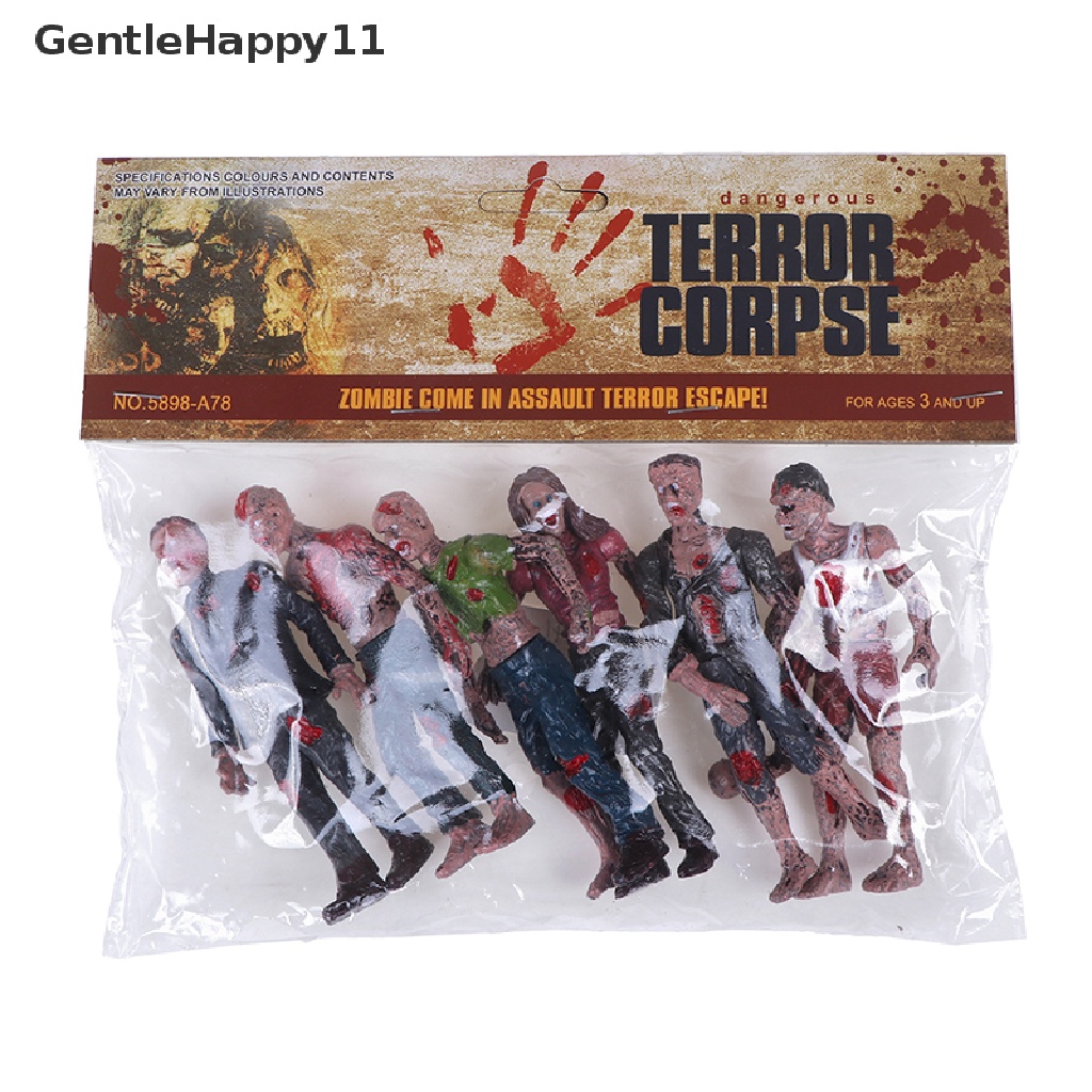 Gentlehappy 6pcs Berjalan Jenazah Model Terror Zombies Anak Anak Action Figure Mainan Boneka  Id
