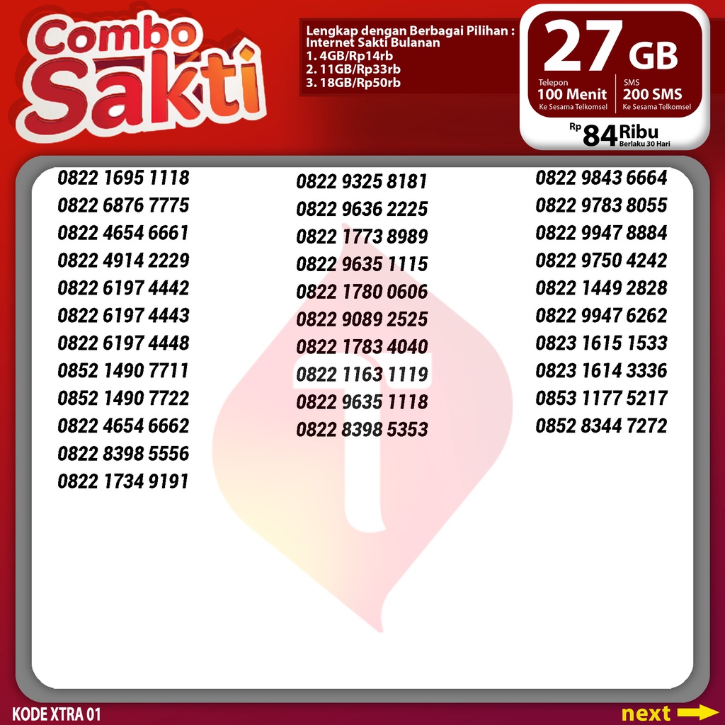 Nomor Cantik Kartu sakti 30gb 75rb Nomor Cantik Sakti 30gb 75rb simpati loop as