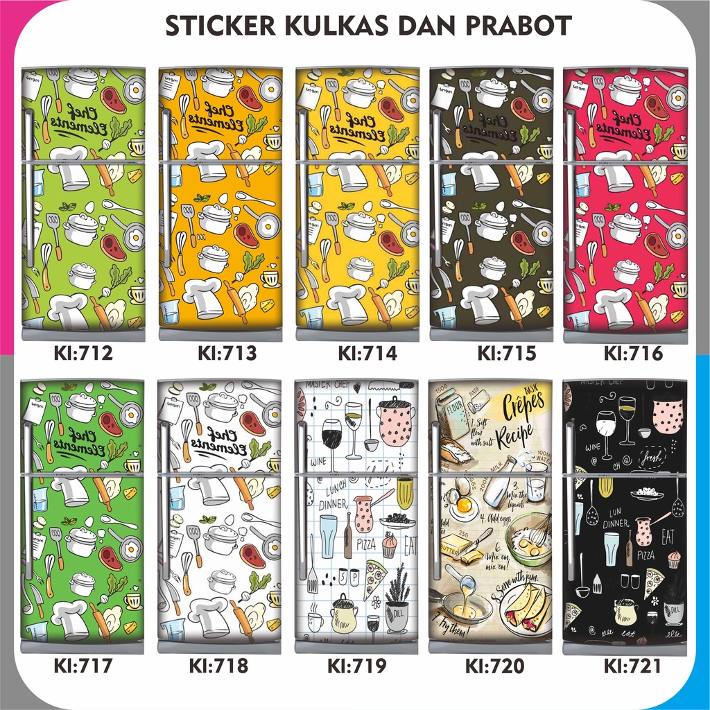 Sticker kulkas 2pintu dan 1 pintu stiker kulkas 1 pintu fullbody dan wallpaper kulkas stiker kulkas 