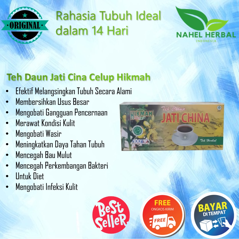 Promo Teh Celup Pelangsing Daun Jati Cina Hikmah Original Bpom - Tea Diet Pengurang Nafsu Makan Peng