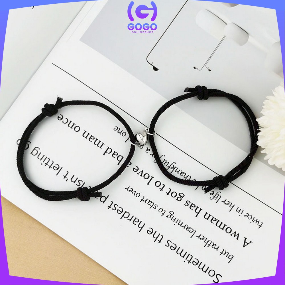 GOGO-K67 Gelang Couple Magnet Fashion Wanita Pria 2PCS Gelang Tali Persahabatan Anyaman Gelang Etnik Braided Bracelet