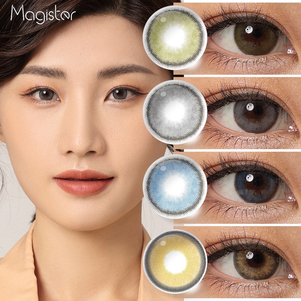 Magister Sepasang Lensa kontak warna, Softlens mata normal, lensa warna new, soflens murah normal diameter 14.5MM soflens grey