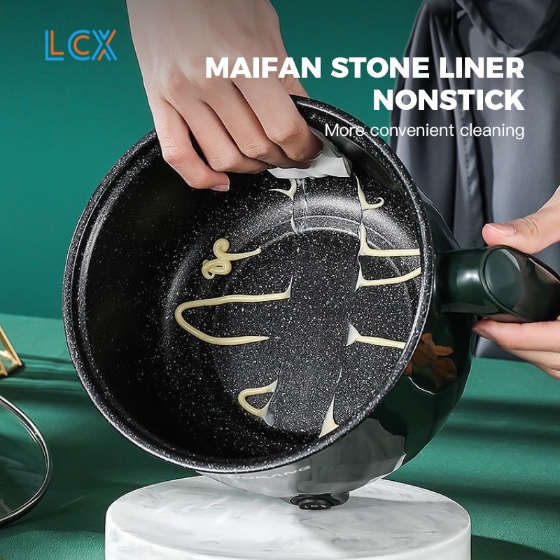 LCX Panci Listrik Multifungsi Free kukusan / Steamer Stainless Lapis Keramik Teflon cooking pot Elektrik VS-1854