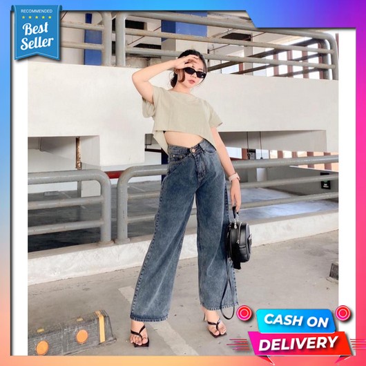 Celana Jeans Hw Sobek Snow - Jeans Panjang Highwaist Wanita Terbaru - Jeans Rawis - Jeans Skinny Wan