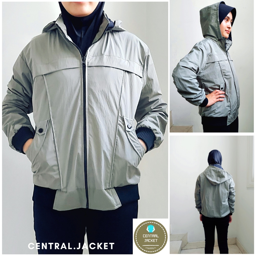 JACKET WANITA BOLAK BALIK WATERPROOF 2IN1 - BB CEWEK HOODIE WATERPROOF HIGH QUALITY