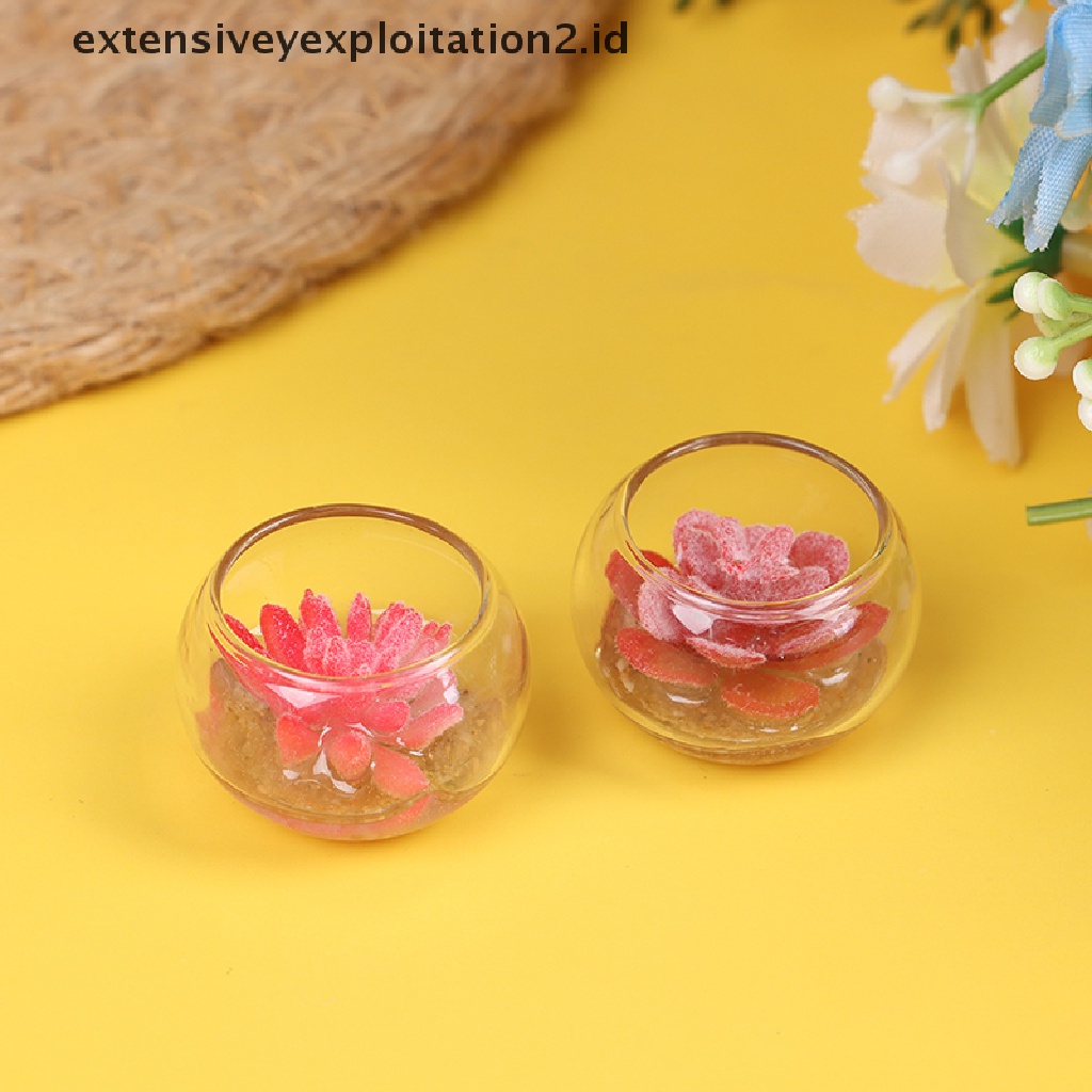 Miniatur Pot Bunga Skala 1: 12 Untuk Aksesoris Rumah Boneka
