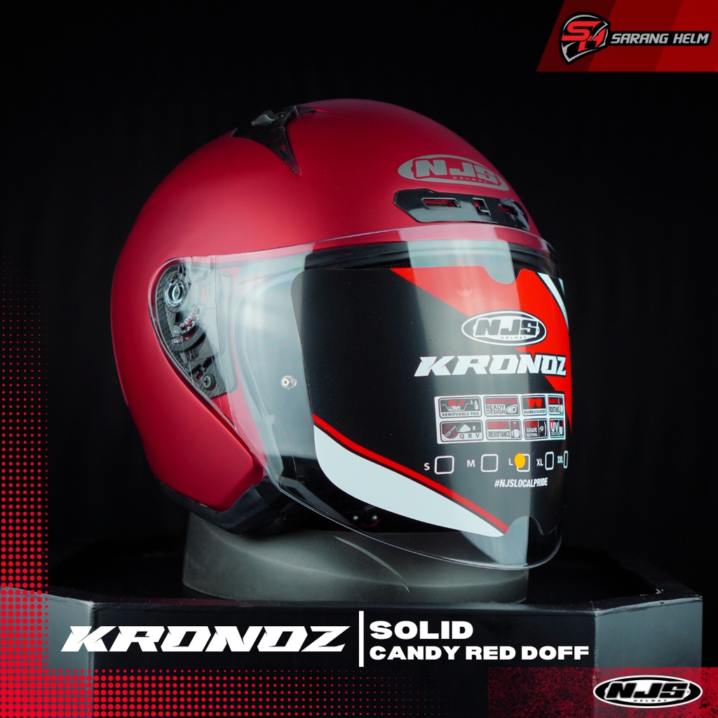 NJS Kronoz Solid - Helm Half Face | NJS | Kronoz | Kronoz Polos | Kronoz Ori | Helm Polos | NJS Kronoz | NJS ORI | SNI