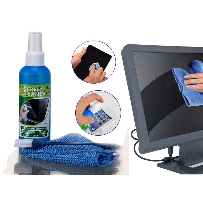 CAIRAN PEMBERSIH LCD LED LAPTOP KOMPUTER LAYAR TV SCREEN CLEANER CLEANING KIT HP