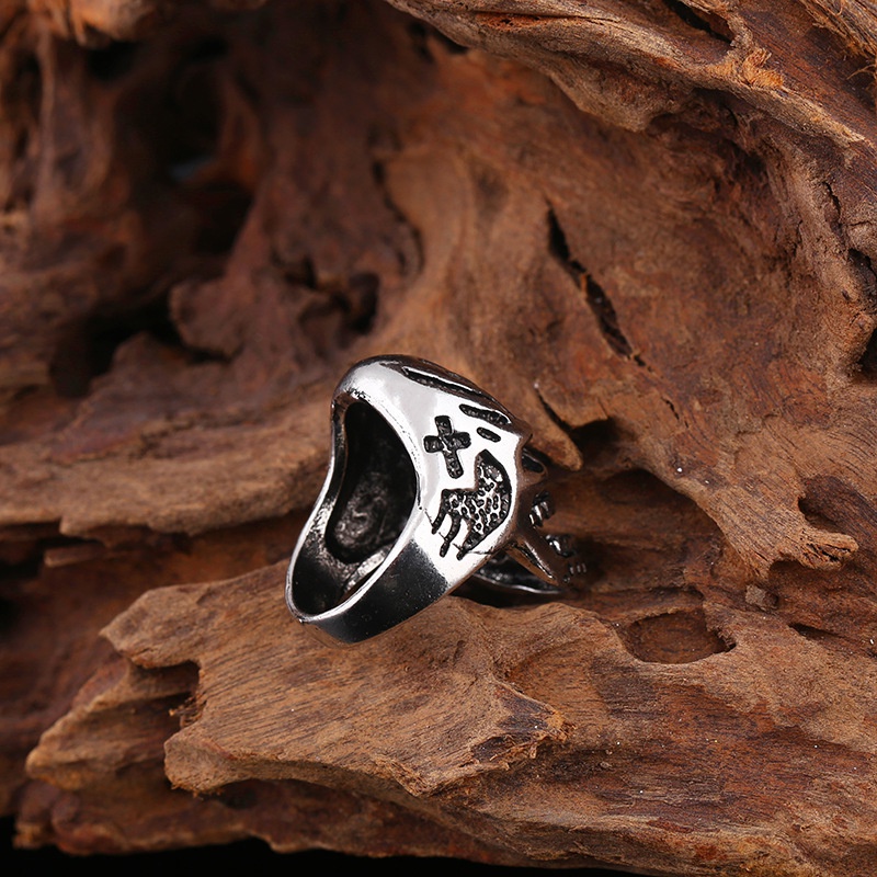 Cincin Bahan Alloy Gaya Punk Eropa Dan Amerika Untuk Pria