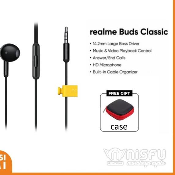 [ NISFU ] REALME BUDS CLASSIC - Earphone - Headset - [ Bonus : Case ]