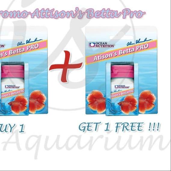 PROMO BUY 1 GET 1 OCEAN NUTRITI Atison's Betta Pro 15gr Makanan Cupang