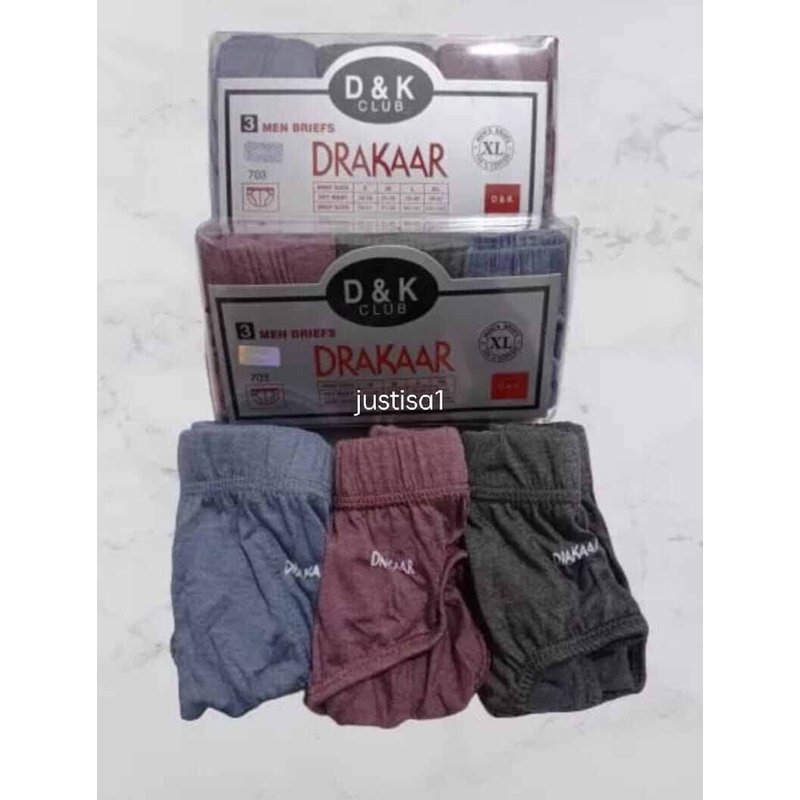 DR..Grosir 3 PCS CELANA DALAM PRIA DEWASA DRAKAAR MIKA 1 Box Isi 3Pcs KWALITAS OKE/TERMURAH