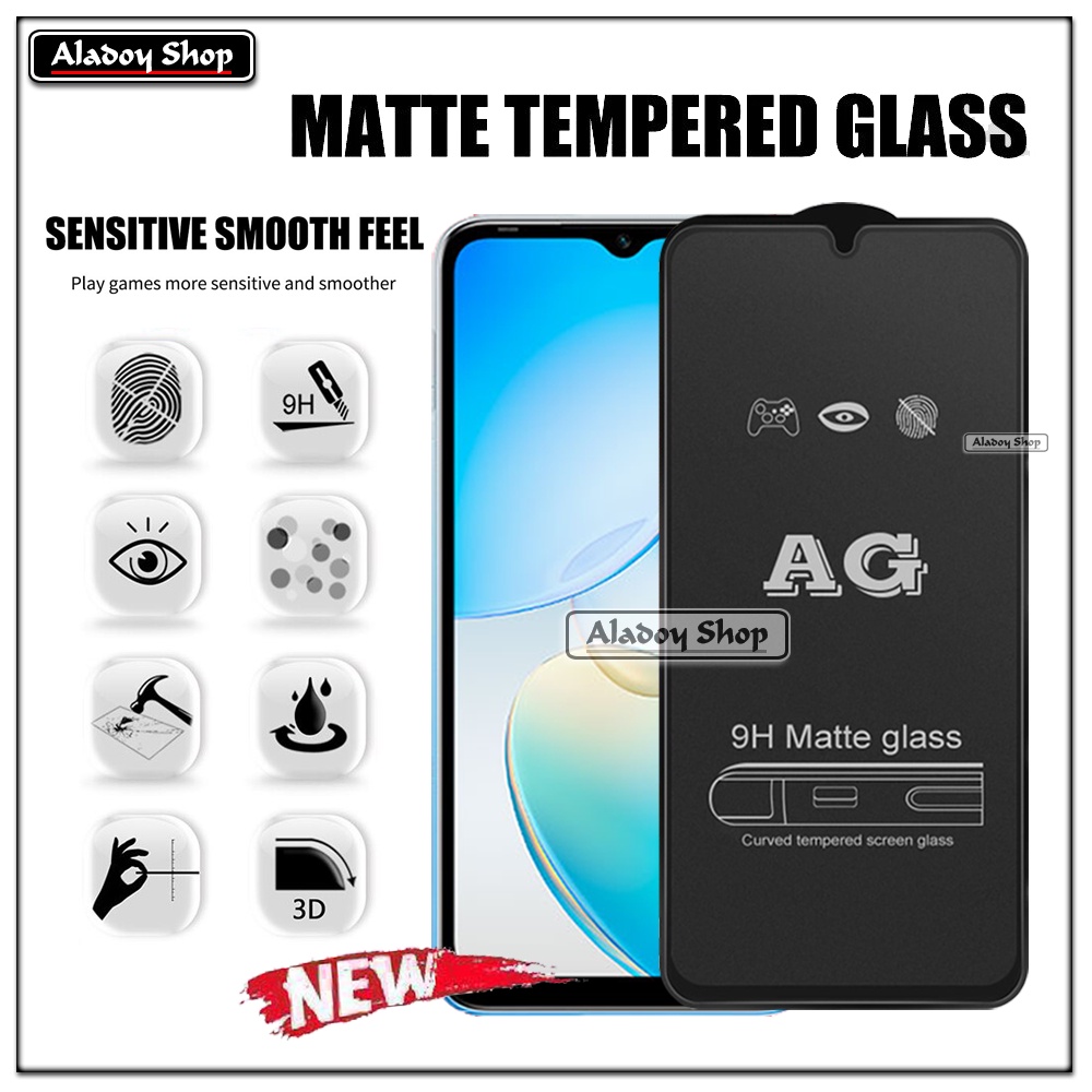 Paket 3IN1 Tempered Glass Layar Matte Anti Glare Infinix Hot 12i Free Tempered Glass Camera dan Skin Carbon