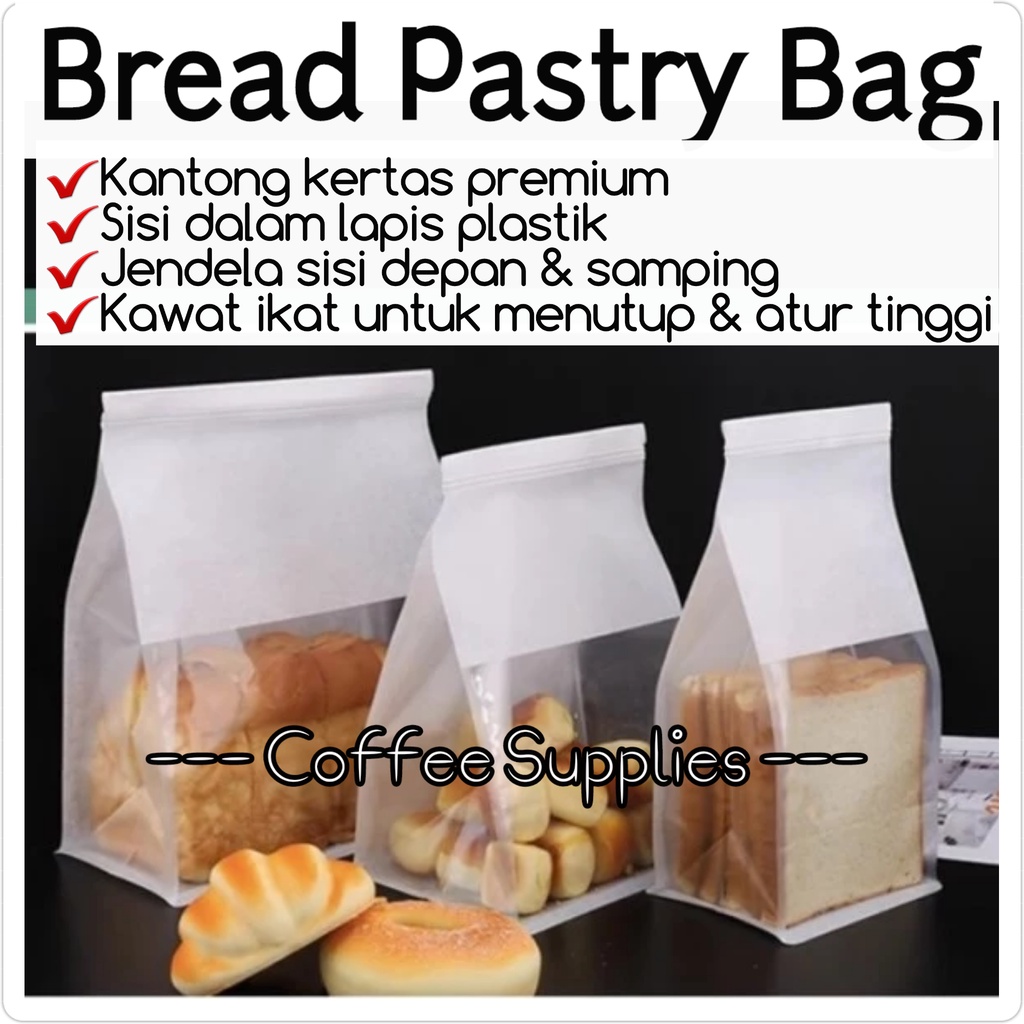 PAPER BAG KANTONG ROTI packaging kemasan kantong kertas jendela window pastry donut hamper