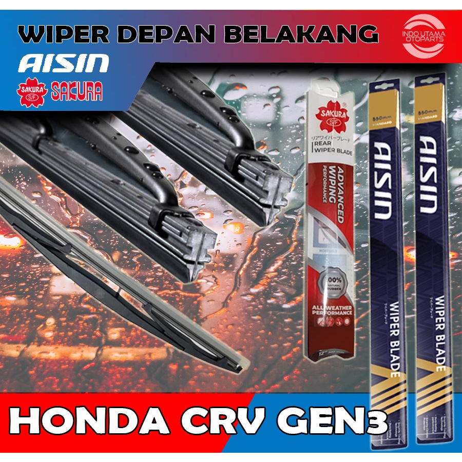 Wiper Depan Belakang CRV CR-V 2007-2012 AISIN SAKURA