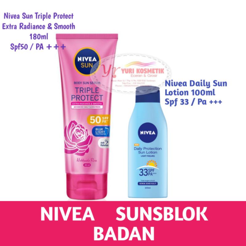 ☘️Yuri Kosmetik☘️ NIVEA SunsBlock Spf 50/PA+++ / SPF 33 PA+++ 100mL
