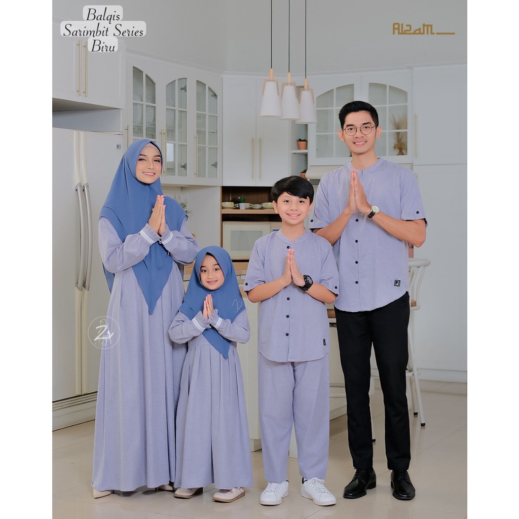 GAMIS COUPLE SARIMBIT LEBARAN BALQIS BY ZR FAMSET SERAGAM KELUARGA FAVORIT HARI RAYA MODEL KOKO DAN GAMIS TERKINI SIMPLE MEWAH ELEGANT IBU ANAK AYAH GIRLOM DAD BOY LEBARAN