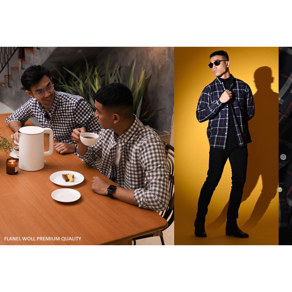 Kemeja Flanel Premium Lengan Panjang JACK BROWN HEM PREMIUM FLANNEL GHAZLAND terlaris kotak kotak ga