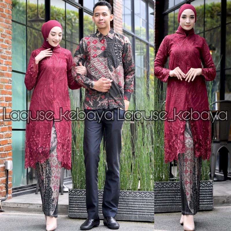 Setelan Kebaya Tunik Busui Batik Couple Modern Terbaru Outfit Pasangan Kondangan Wisuda By Laquse_kebayaa