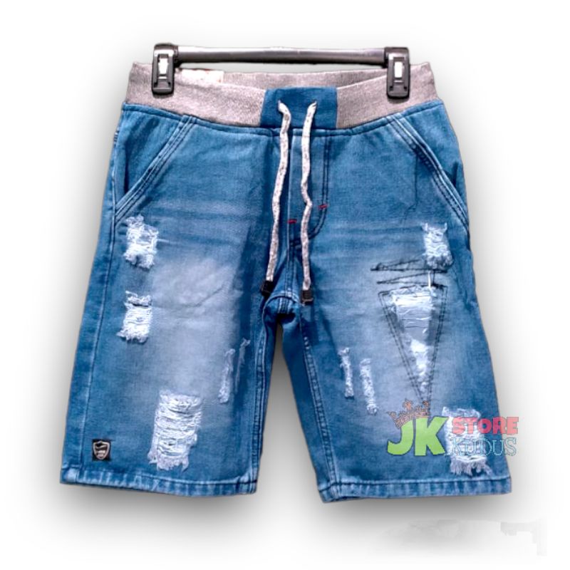 JEANS PENDEK PINGGANG KOLOR/RIP MOTIF ROBEK/RIPPEDJEANS TERLARIS TAHUN INI