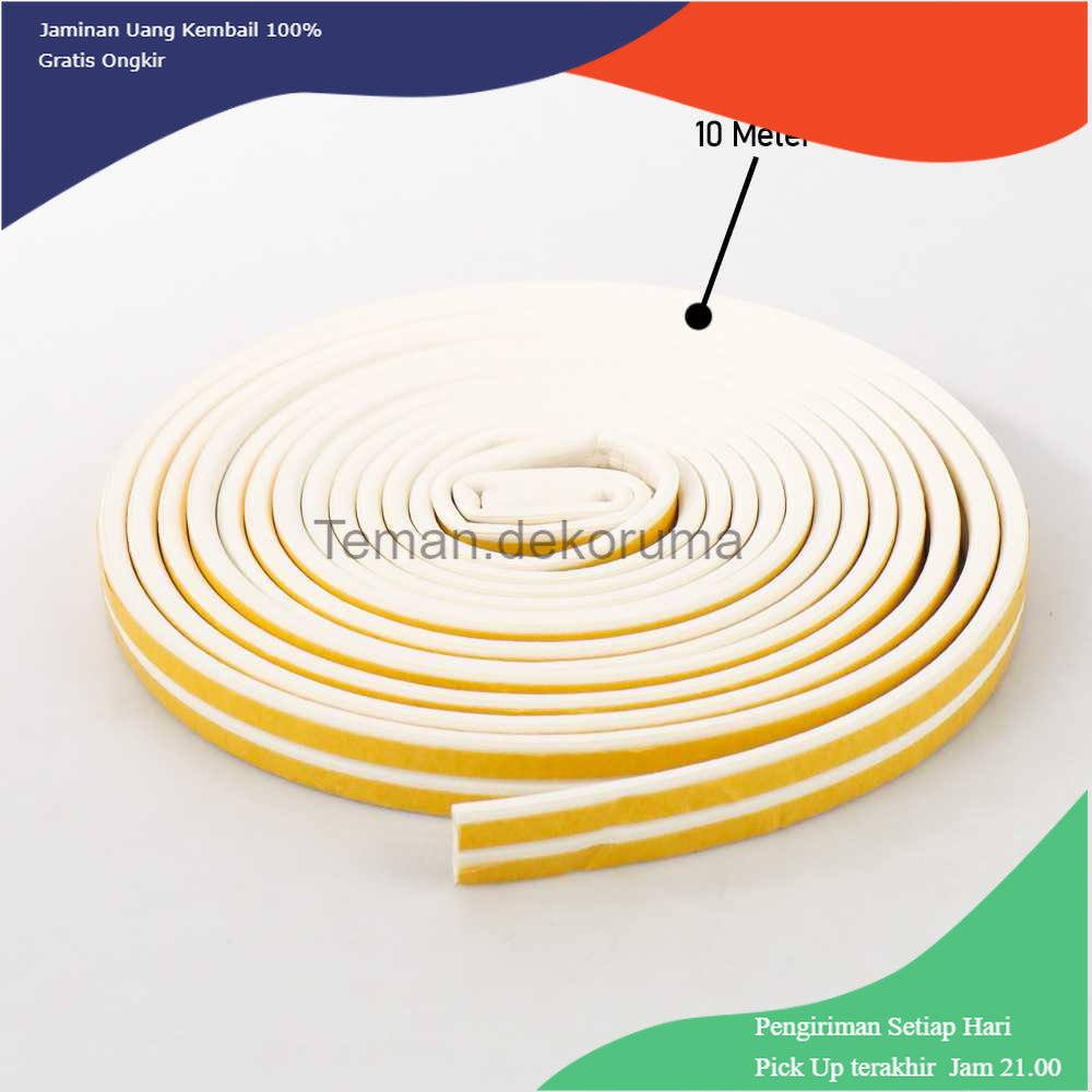 TD - PR GANCHUN Lis Strip Pintu Door Noise Insulation D Tape 9x6mm 10M - KK-062