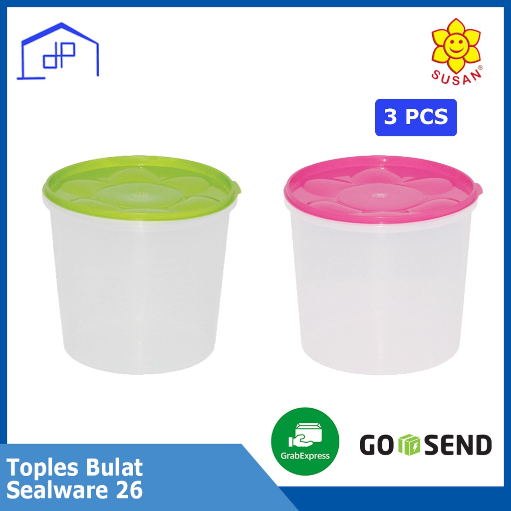 (3PCS) - Toples Sealware Bulat 26 - Toples Plastik - Toples Peyek 20L