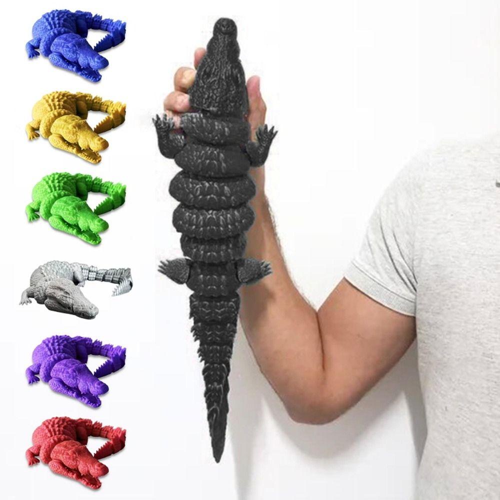 Nanas 3D Printed Articulated Crocodiles Hadiah Kreatif Hadiah Natal Untuk Anak Laki-Laki Perempuan Dewasa Patung Hewan Dengan Sambungan Bergerak