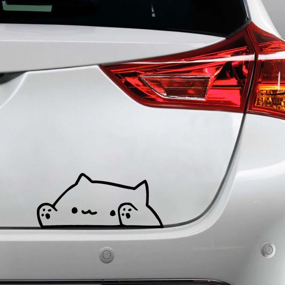 

Sticker Cutting Vinyl Bongo Cat Hitam Tanpa Background 15x6,6 cm