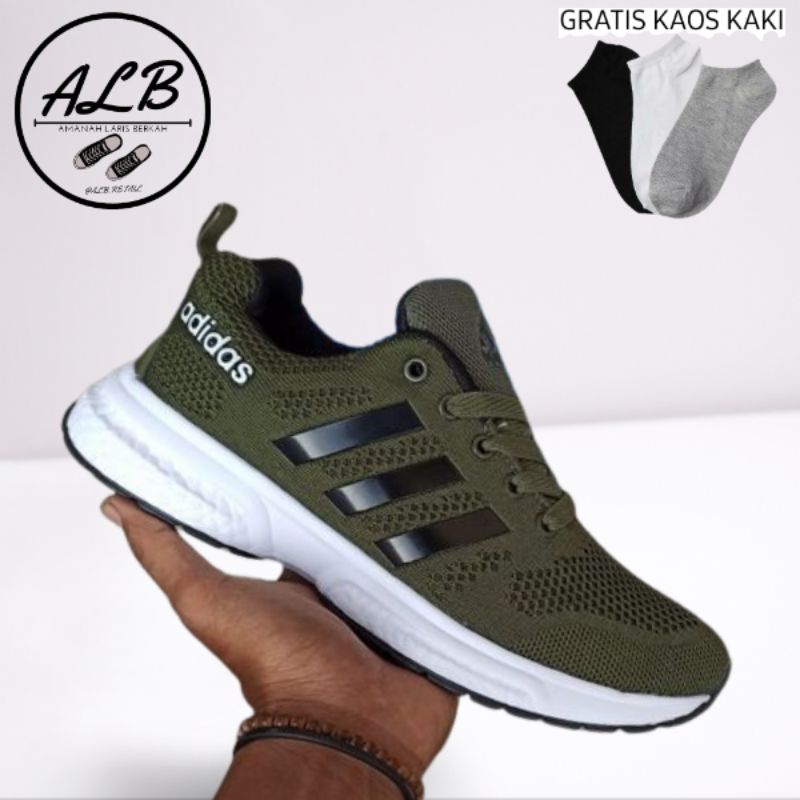 Jual Sepatu Lari Running Pria Adds Climacool Import Dark Green Shopee Indonesia